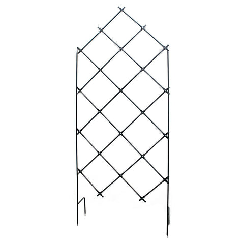 Achla Designs FT-32G Mounted Lattice Wrought Iron Garden Wall Trellis, Graphite