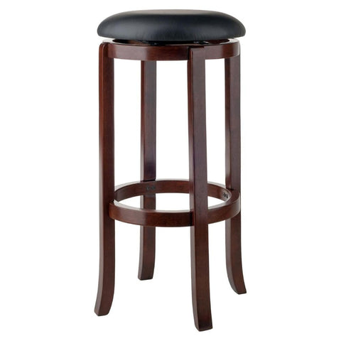 Oakestry Walcott Swivel Bar Stool 30-inch Walnut Stylish and Comfortable Swivel Seat with 360-degree Rotation Ideal for Home Bars or Kitchen Islands Perfect Height for Bar-Height Tables or Counters