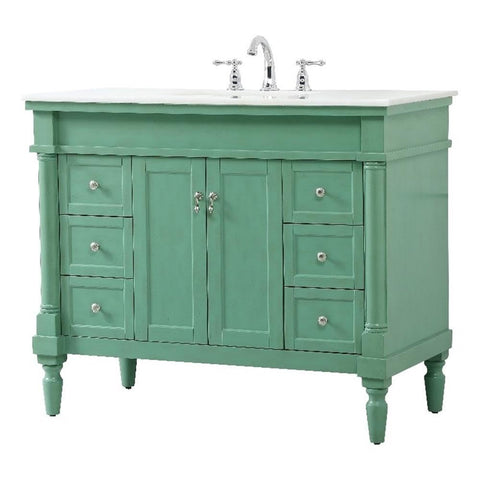 Elegant Kitchen and Bath Lexington 42" Solid Wood Bathroom Vanity in Green