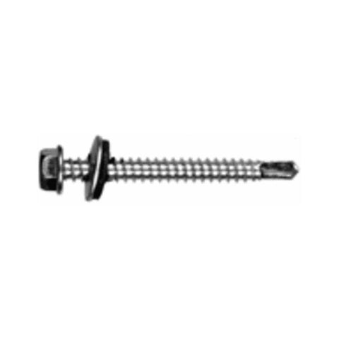 The Hillman Group 561036 12-14-Inch x 1-Inch Washer Head Neoprene Washer Self Drilling Screw, 100-Pack