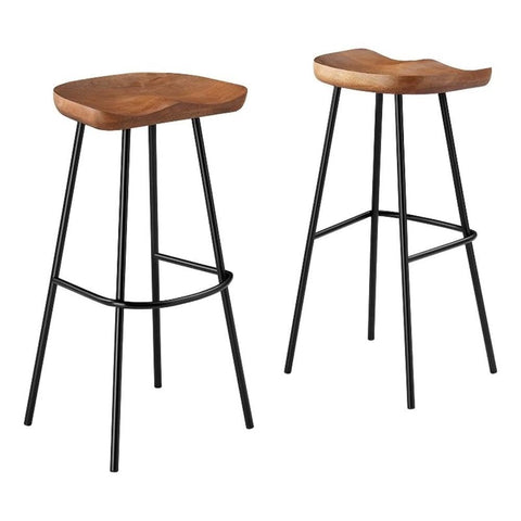 Modway EEI-6742-WAL Concord Backless Wood Bar Stools - Set of 2, Walnut