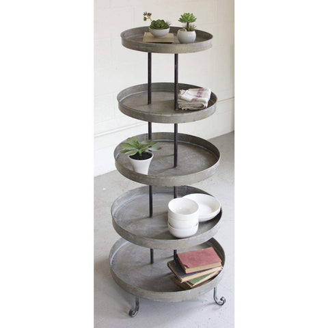KALALOU CLL1244 Five Tiered Round Metal Display Tower