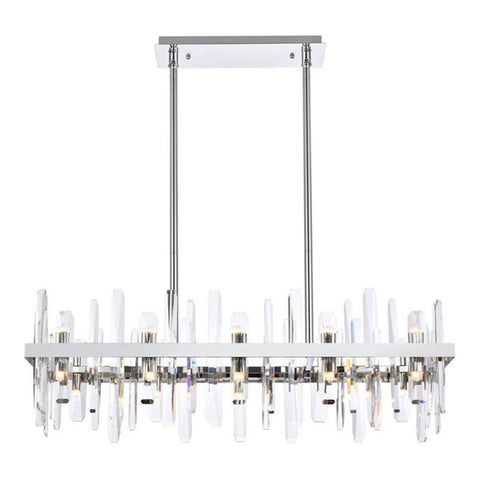Elegant Decor Indoor Modern Serena 36 inch Crystal Rectangle Chandelier - Chrome