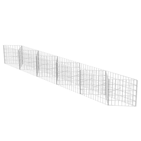 vidaXL Gabion Basket, Gabion Wall for Plants Stone, Gabion Basket Post for Outdoor Garden Patio Privacy Protection, Rock-Stone Wall, Galvanized Steel