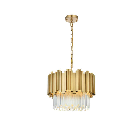 Elegant Lighting Willow 16" Chandelier in Satin Gold