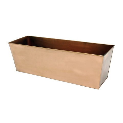 Achla Designs Plain Copper Window Flower Box Planter- Medium (23 1/4&#34;L x 7 3/4&#34;W x 7 1/2&#34;H)