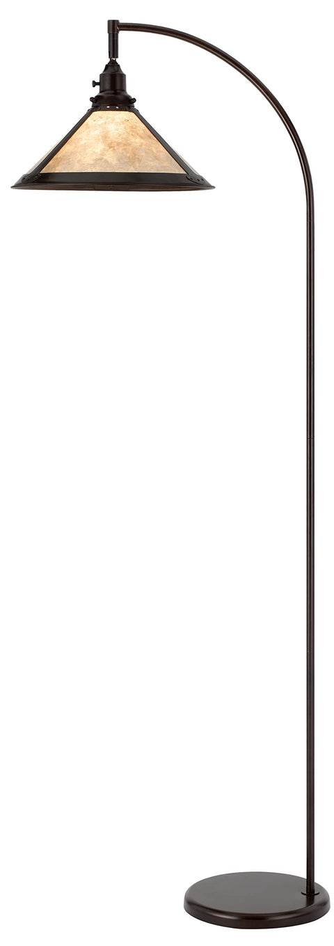 Cal Lighting BO-3122FL-BZ 60W Downbridge Adjustable Metal Floor Lamp with Mica Shade