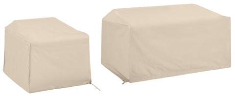 2Pc Outdoor Furniture Cover Set Tan - Chair & Loveseat