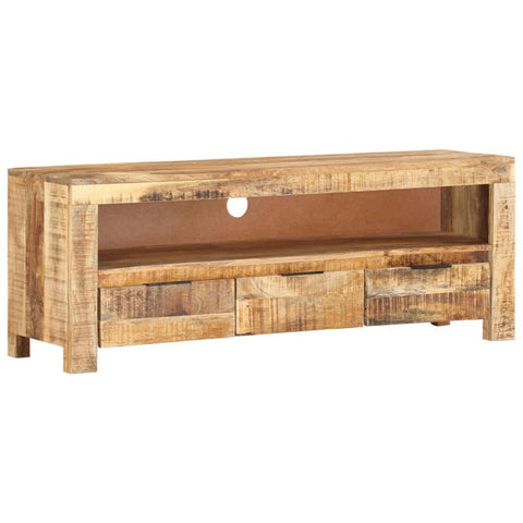vidaXL TV Cabinet 43.3"x11.8"x15.7" Rough Mango Wood