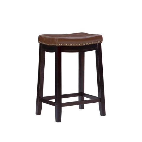 Linon Claridge Cognac Pu Counter Stool
