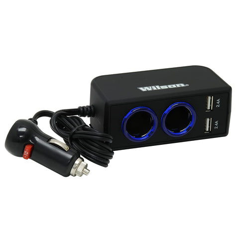 Wilson 3052224USBBL 12-Volt Dual USB Adapter with 3 Foot Cord