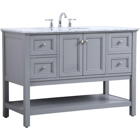 Elegant Decor Metropolis 48" Single Marble Top Bathroom Vanity in Gray