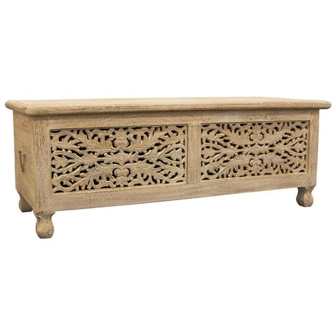 Moti Carter Solid Wood Storage Chest in Ivory