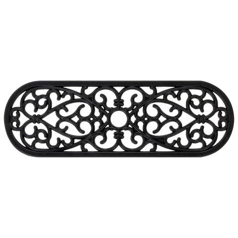 vidaXL Vintage Rubber Stair Treads Set of 5 Anti Slip Mats 9.8X29.5 in Wrought Iron Look Indoor Outdoor Safety Decor Tread for Step Mat Non Outside Cover Textured