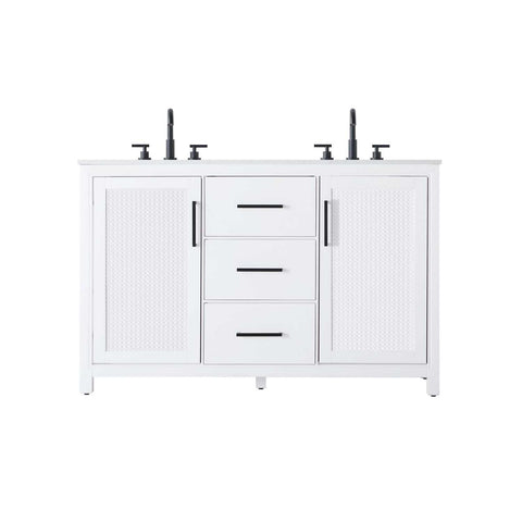 Elegant Kitchen and Bath 54" Double Bathroom Vanity in White