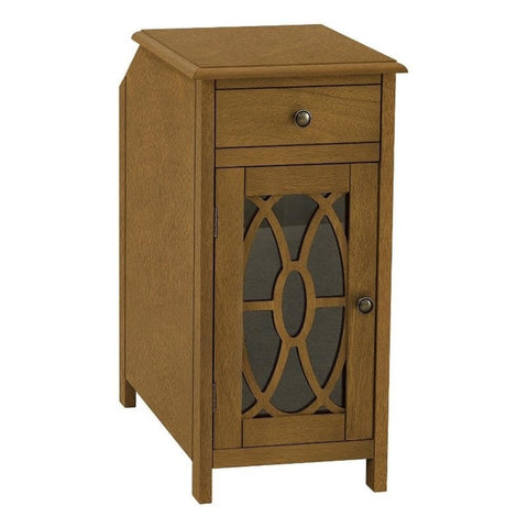 Monarch Specialties 3972, Side, End, Narrow, Bedroom, Storage Drawer, Lamp, Veneer Accent table, Nightstand, 11.75" L x 21.75" W x 24.25" H, Dark Taupe