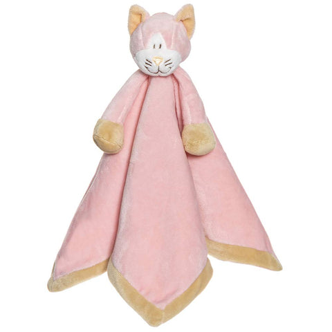 Teddykompaniet Diinglisar Lovely Pink Cat Unisex Plush Fleece Baby Blanket with Cat Comforter Soft Plush Sleep Toys | Birthday Gift for Baby Child Toddler |Ages 0+, 13.5 X 13.5 inches
