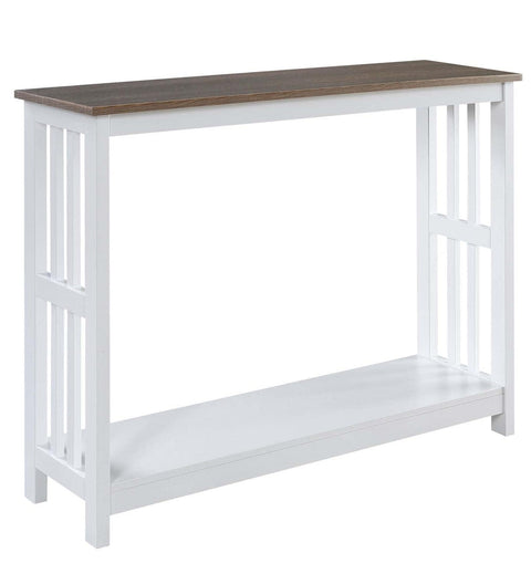 Convenience Concepts Mission Console Table with Shelf, Driftwood/White