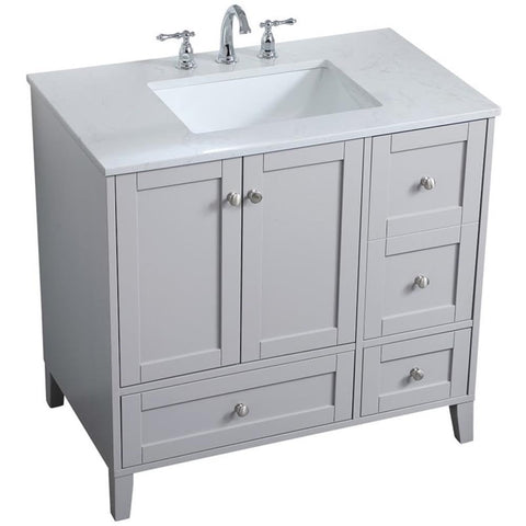 36 Inch Single Bathroom Vanity in Grey, 714618