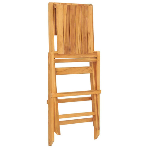 vidaXL Folding Patio Chairs - Set of 4 - Solid Teak Wood Construction - Space-Saving Foldable Design - Comfortable & Stylish, Suitable for Garden and Outdoor Spaces