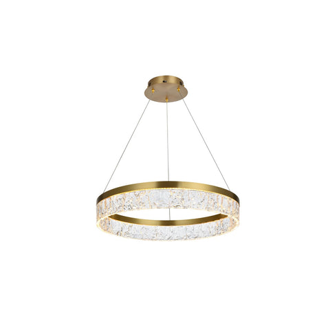 Elegant Lighting Linden 1-Light Metal Adjustable LED Chandelier in Satin Gold