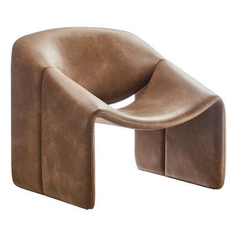 Modway EEI-6768-BRN Vivi Vegan Leather Accent Chair, Brown