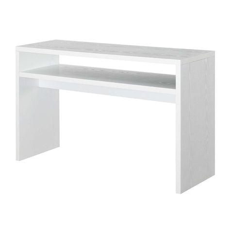Convenience Concepts Northfield Deluxe Console Hall Table 48" - Modern, Minimalist Narrow Sofa Display Accent With Storage Shelf for Contemporary Living Room, Entryway, or Hallway, White