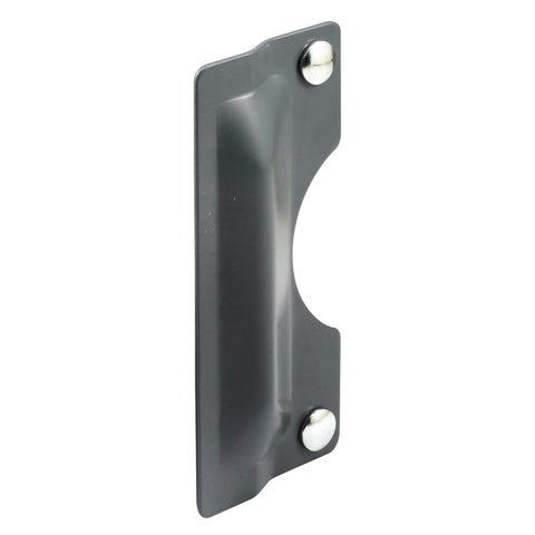 Prime-Line U 9500 Latch Guard Plate Cover – Protect Against Forced Entry, Easy to Install on Out-Swinging Doors – Gray (Single Pack)