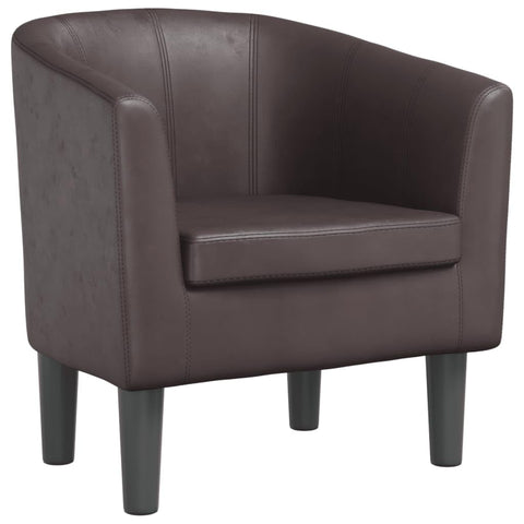 vidaXL Modern Tub Chair - Stylish Brown Faux Leather Lounge Seat for Living Room, Home Office or Bedroom