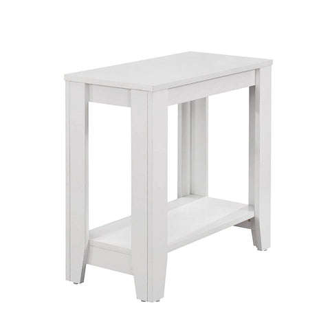 Monarch Specialties 3117, Side, End, Nightstand, Lamp, Living Room, Bedroom, Laminate, White, Transitional Accent Table, 23.75" L x 11.75" W x 22" H