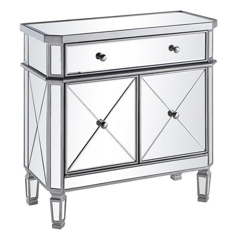 Elegant Lighting Danville 2 Door Mirrored Chest in Silver