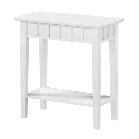 Convenience Concepts Dennis End Table with Shelf 24" - Modern Living Room Side Table with Shelf, Transitional Nightstand, White