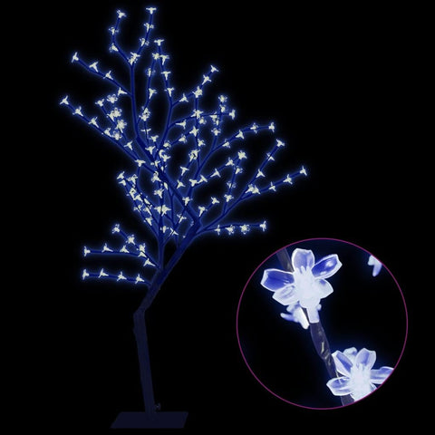 vidaXL 4 ft Artificial Christmas Tree - LED Light Blue Cherry Blossom - Indoor & Outdoor Holiday Decoration with Multi-Function Adapter - Plastic, Metal Construction