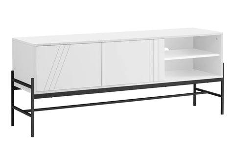 Monarch Specialties Tv Stand, 60 Inch, Console, Media Entertainment Center, Storage Cabinet, Living Room, Bedroom I 2738, 59" L x 15.5" W x 23.75" H, White