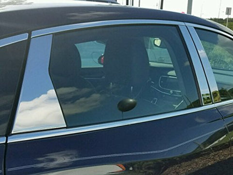 QAA is Compatible with 2017-2019 Buick Lacrosse 8 Piece Stainless Pillar Post Trim, Includes Front Triangles PP57522