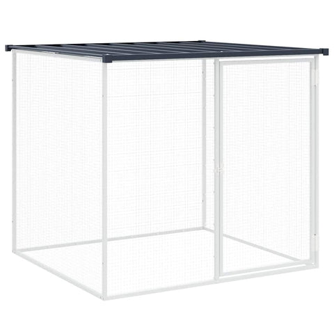 vidaXL Chicken Cage Anthracite Galvanized Steel Medium Durable