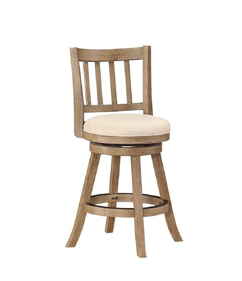 Boraam Sheldon Counter Height Stool, 1 Pack, 24-Inch, 1-Pack, Driftwood Wire-Brush and Ivory
