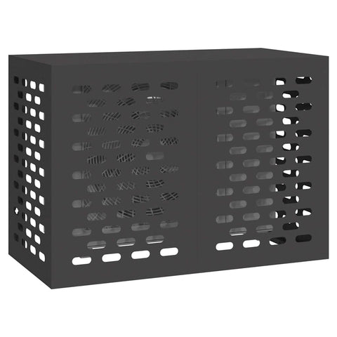 vidaXL Air Conditioner Cover Black 39.37 x 19.69 x 27.56 in Steel, AC Cover, Rectangular, Stylish Design, Tough Outdoor Shield, Must-Have for Patios, Summer Essential, Climate Protector