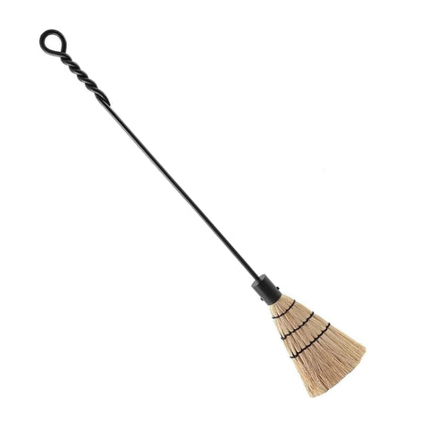 Oakestry Rope Handle Single, Long Brush Fireplace Tool Excellent Control for Effectiveness and Durability Aesthetic Decorative Accent, Extra, Black