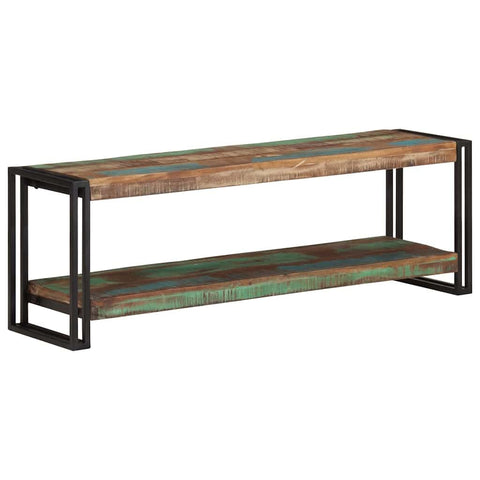 vidaXL Industrial Entertainment Unit - Solid Reclaimed Wood TV Stand with Mixed-Color Finish and Iron Frame - 47.2"x11.8"x15.7"
