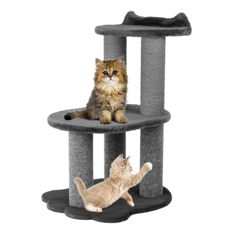 Noba 34 Inch Classic Comfort for Indoor Modern Premium Cats and Kittens Scratching Tower Larger Base for Better Stability, (Furs: Grey, Rope: Grey)