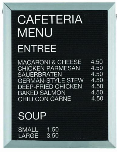 Aarco Products 24"x18" Aluminum Framed Black Felt Letter Board Open Face Message Center