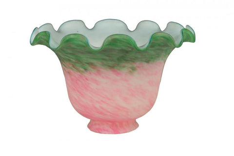 Meyda Tiffany 11333 Fluted Bell Shade, 7" Width, Pink/Green
