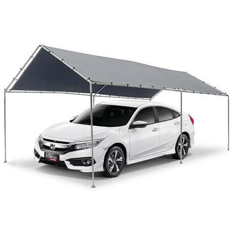 King Canopy Original 10-Feet by 20-Feet, 1 3/8-Inch Steel Frame, 6-Leg, Carport, Grey, KMK1PCS
