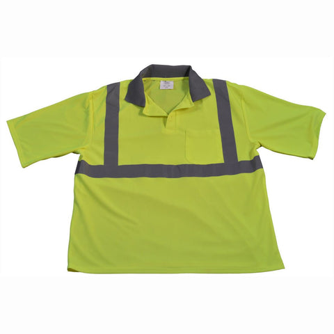 Petra Roc LPSS2-XL High-Vis Safety Short Sleeve Polo Shirt, X-Large, Lime Mesh
