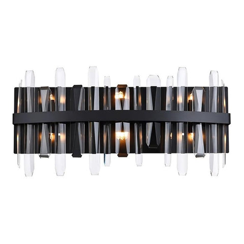 Elegant Decor Indoor Modern Serena 24 inch Crystal Bath Sconce - Black