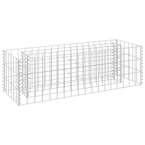 vidaXL Gabion Raised Bed Planter Box 35.4 X 11.8 X 11.8 in Galvanized Steel Rustic Design For Outdoor Balcony Patio Gardening Planters Metal Industrial Garden Plant Stand Rectangular Heavy Duty Basket