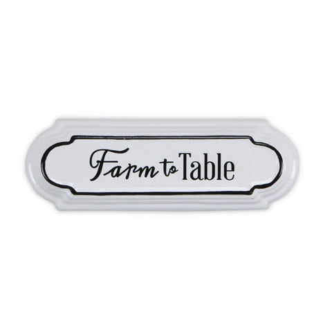 Cheung's Horizontal Farm to Table Wall Sign, White
