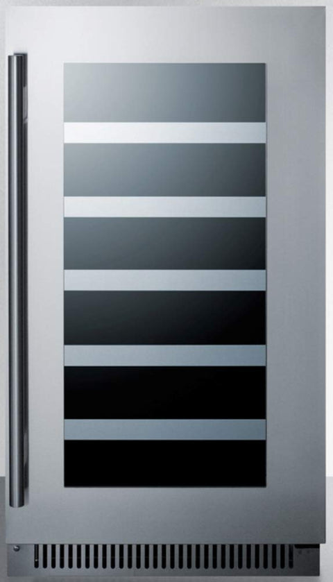 Summit CL18WCCSS 18"" Classic Collection Wine Cellar with 29 Bottle Capacity in Stainless steel