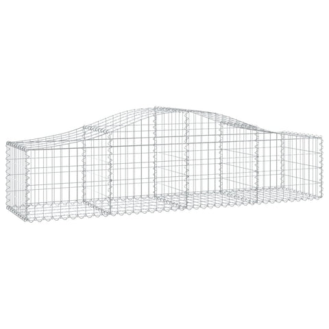 vidaXL Arched Gabion Baskets (3 pcs), Decorative & Sound-Insulating Garden Barriers - Made of Durable, Corrosion-Resistant Galvanized Iron, Silver, 78.7"x19.7"x15.7"/23.6"